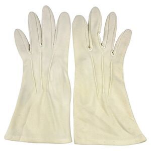 Vintage Ladies White Gloves 100% Double Woven‎ Nylon ~ Size Medium